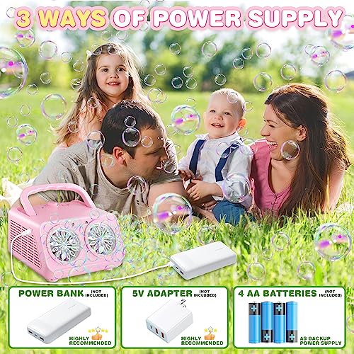 Automatic Bubble Machine Portable Bubble Maker - Funnyb&G Upgrade Bubble Blower 16000+ Bubbles Per Minute For Toddlers Girls - Party Favor Toys For Birthday Wedding(Operated By Plugin Or Batteries) #TOP2