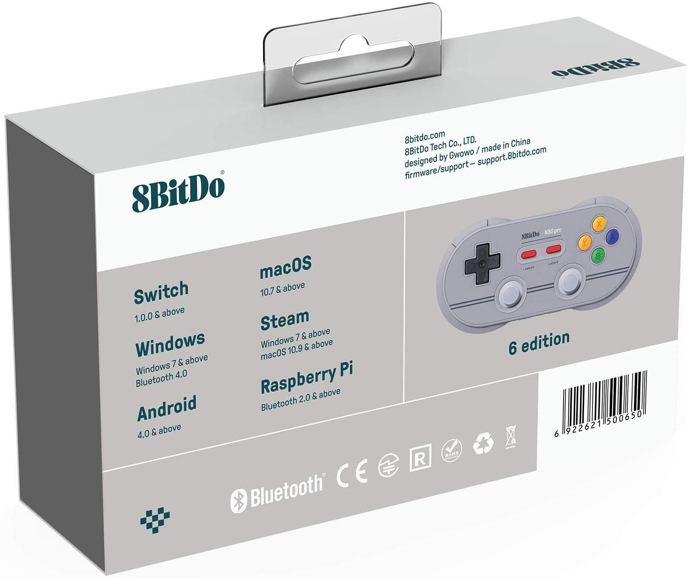 SN30 2.4G Wireless Gamepad Controller with Retro Wireless Receiver Adapter for SNES and SFC Classic Edition (Renewed)