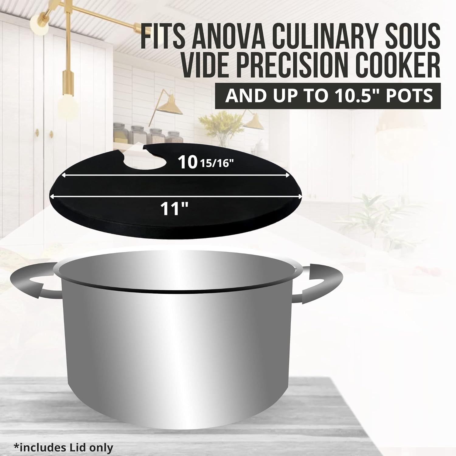 TonGass Sous Vide Precision Cooker Silicone Lids Fits Up to 10.5