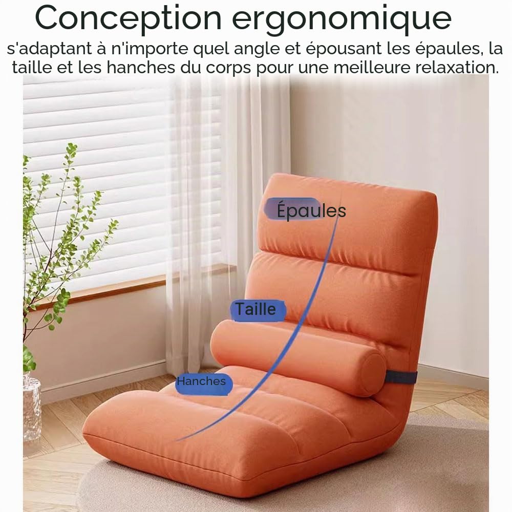 Chaise De Sol Tatami,Fauteuil de Sol Inclinable,Fauteuil Tatami Japonais,Chaise de Sol Japonaise Multifonctionnelle,Chaise de Sol de méditation,pour Salon,Chambre ou Une Fenêtre en Baie
