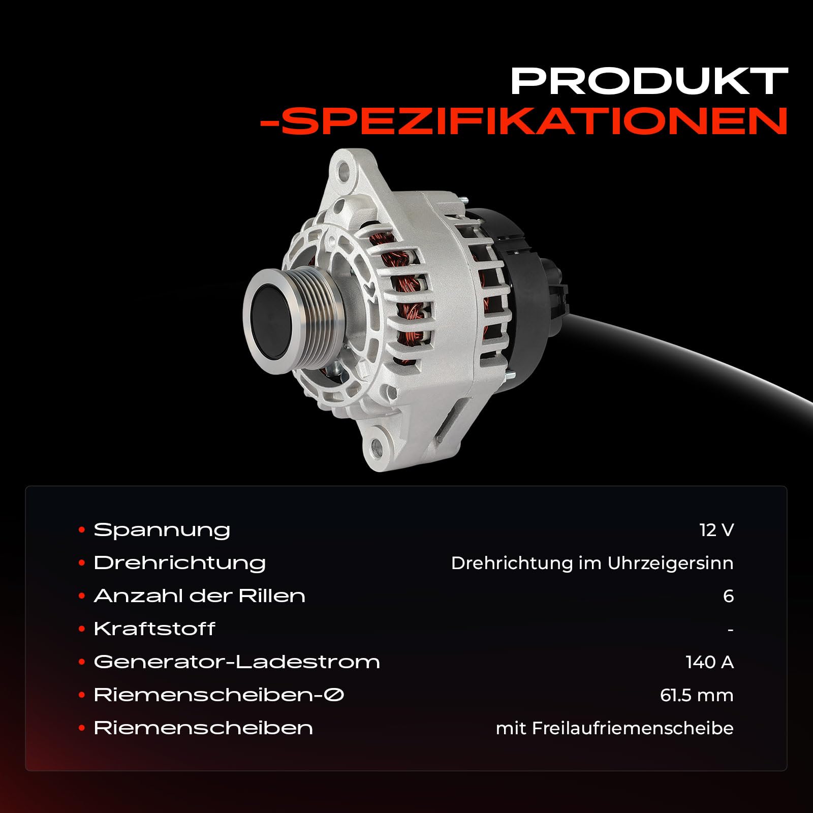 Frankberg Alternatore Generatore Diesel 23809, CA1995IR | Diesel, 23809, CA1995IR; Compatibile con: Sedici 189, Croma 194, Delta III 844, Bravo II 198, 159 Sportwagon 939