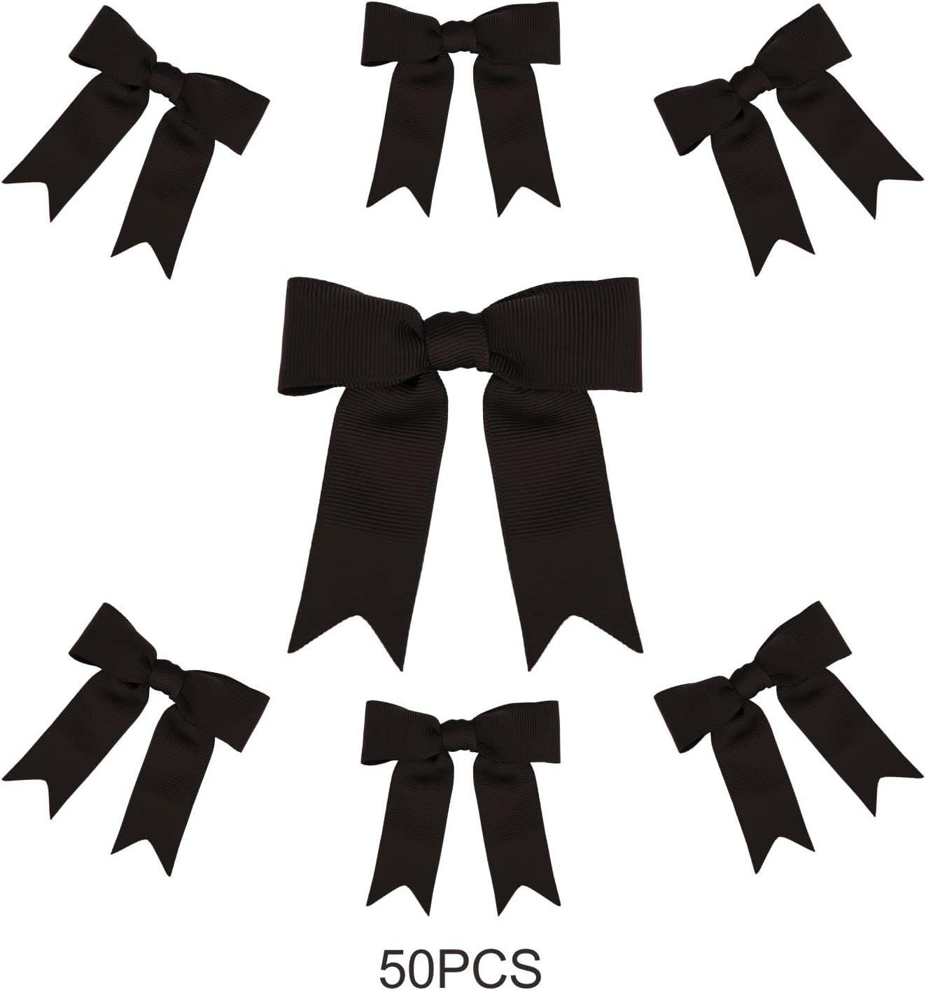 50 Pcs 3 Inches Black Grosgrain Ribbon Bows Pretied Bows Premade Craft Bows for Treat Bags Gift Wrapping Basket Wedding Baby Shower Brithday Valentine's Day Christmas Party - Image 4