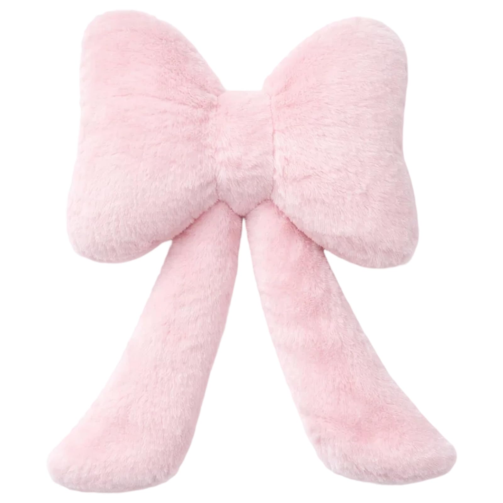 QiiWuic Bow Pillow, Pink Bow Cushion for Bedroom Decor, Soft Fluffy Bow Pillow Accessory, Decorative Bow Bedroom Accessories for Home Decor, 21 cm x 27 cm Size