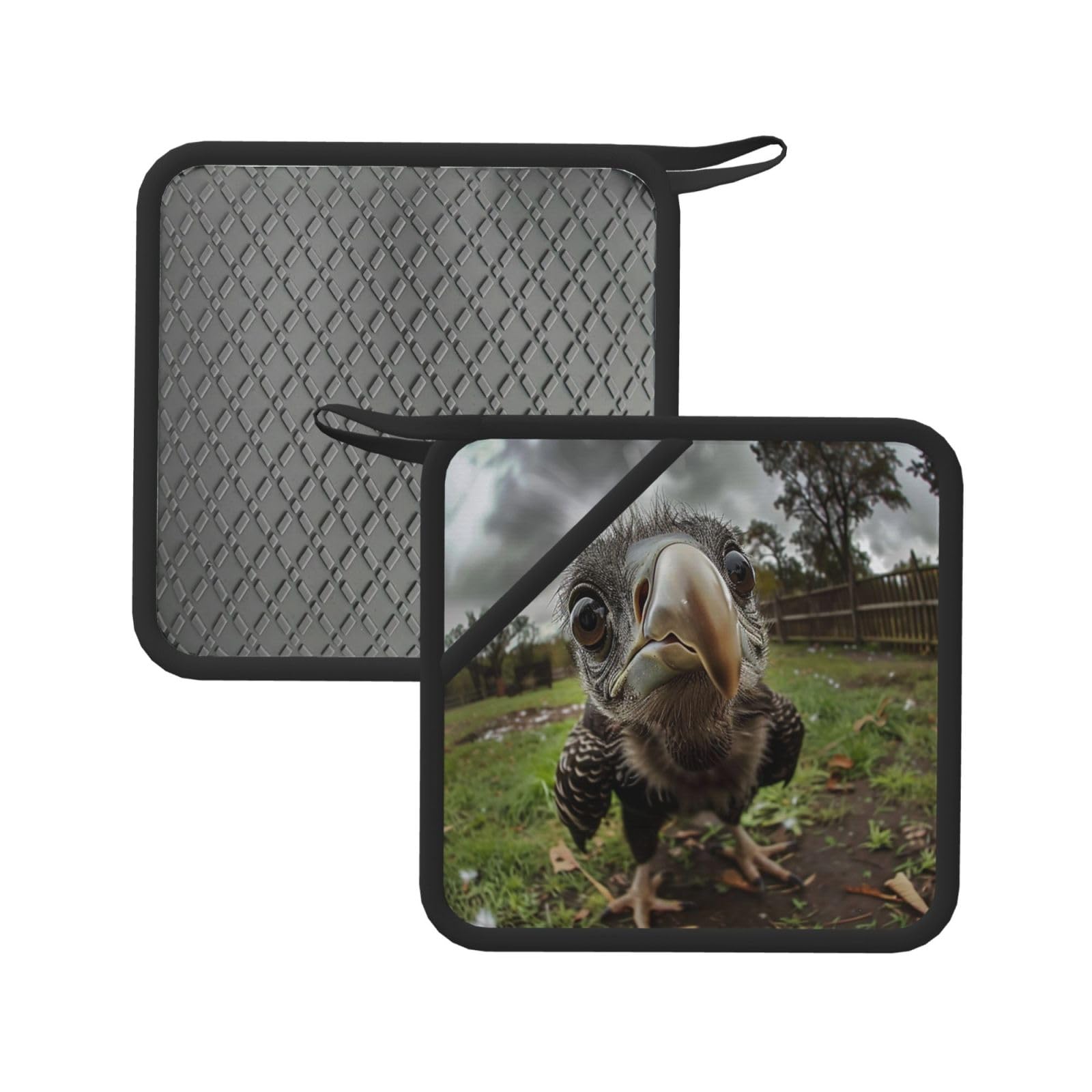 Pot Holders Set of 2 Kitchen Heat Resistant Potholders Bald Eagle Photos Silicone Aunty-hot Pad Cotton Lining Oven Hot Pads for Cooking Baking BBQ Microwave Kitchen