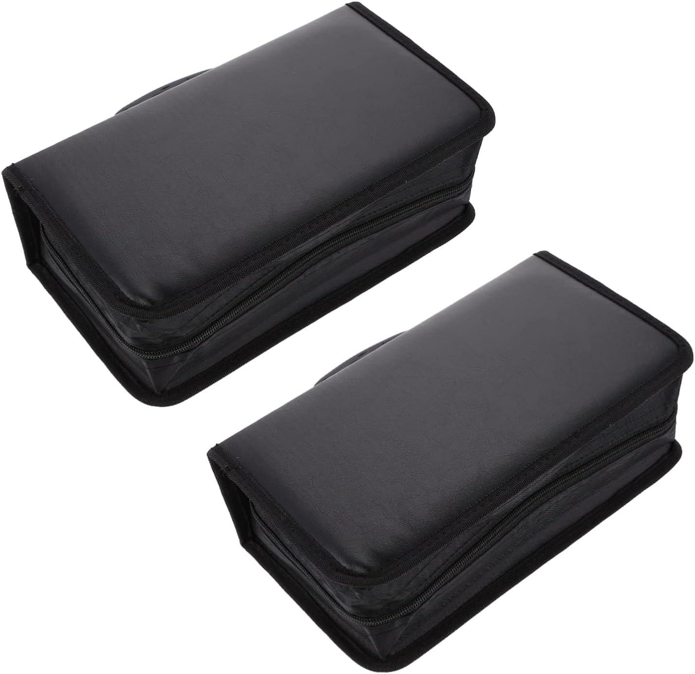 2pcs Storage Case Cd Case Holder Large Capacity Pu for Discs and Portable Bag
