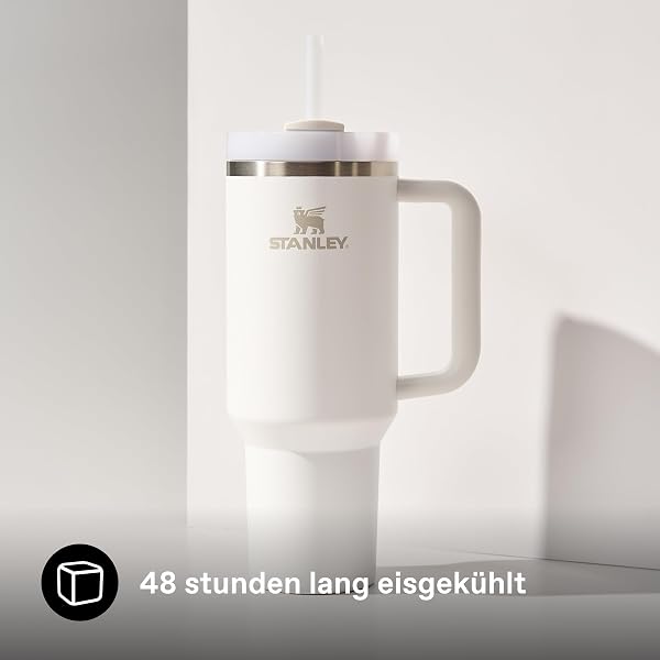 STANLEY 1913 Quencher H2.0 Flowstate Trinkflasche Mit Strohhalm 1.2L - Thermobecher Kühlt 11 Stunden - 48 Stunden Eisgekühlt - Thermosflasche BPA Frei - Edelstahl Trinkbecher - Frost - 5