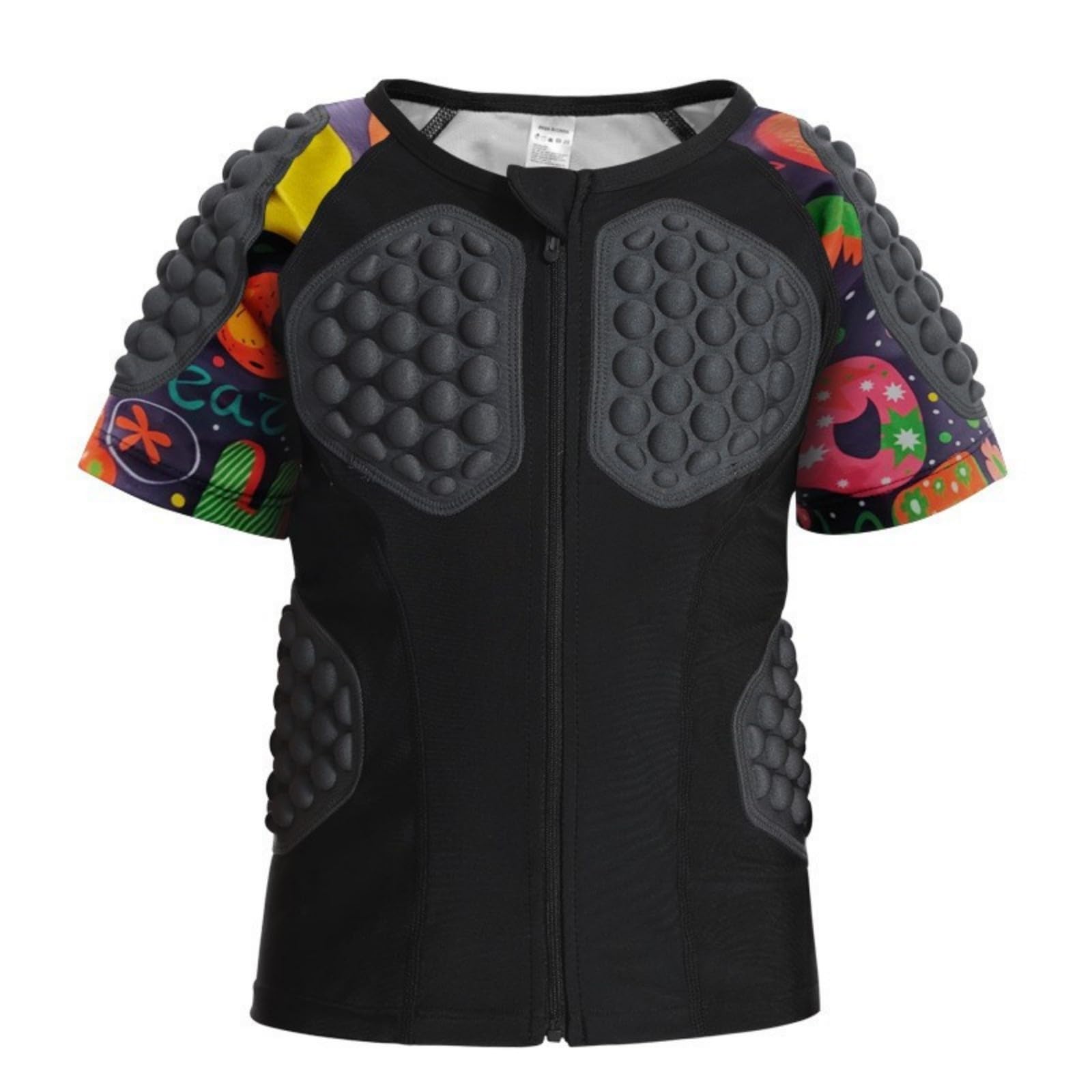 Youth Kids Chest Protector T-Shirt | Padded Compression Shirt Girls Boys Rib Guard Tee Basketball (Yellow, 7-8 Years)