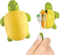 Vista 1 de Flipper Fun Animal Turtle - Funda para cepillo de dientes con tapa, soporte para cepillos de dientes para baños, soporte para cepillos de dientes