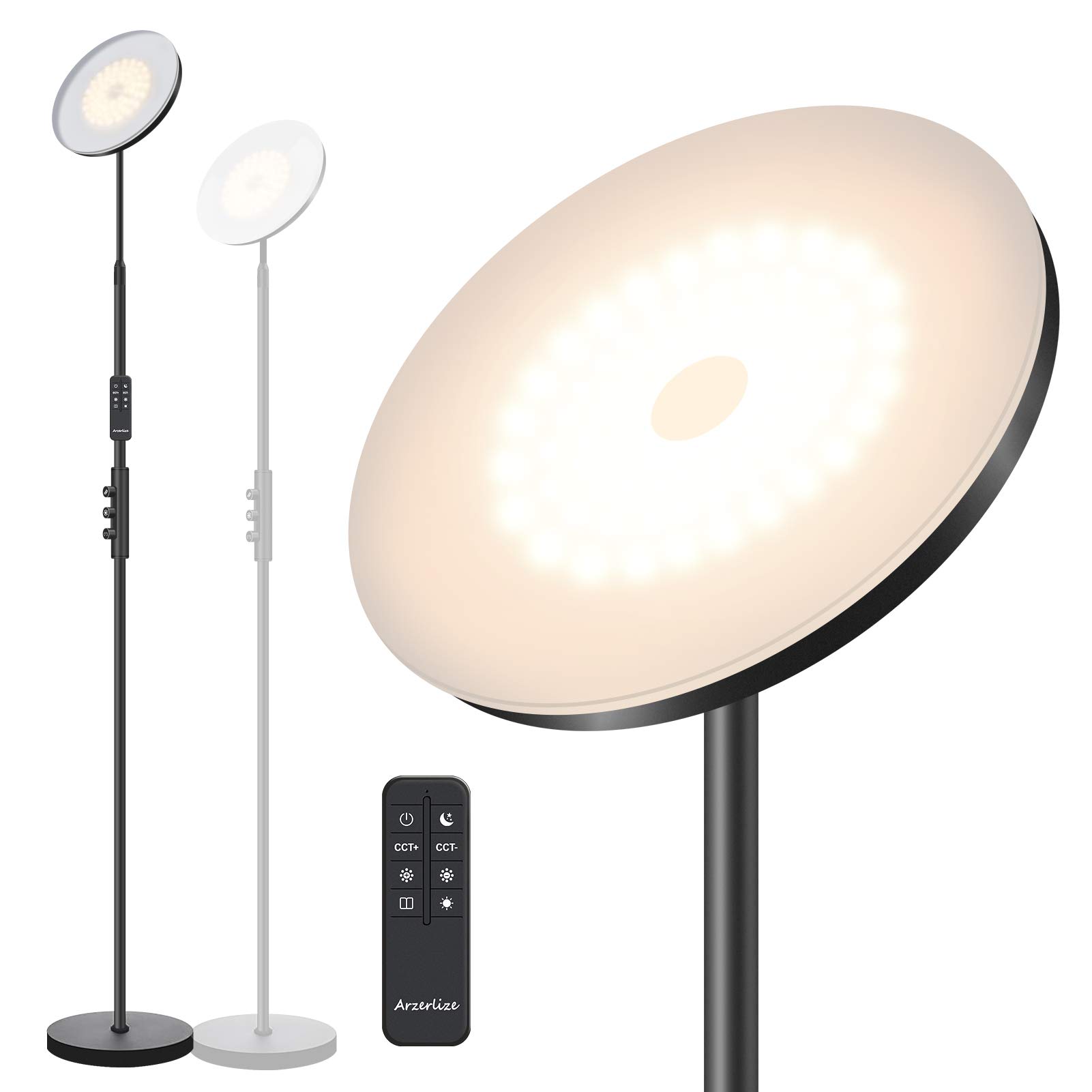 Buy Floor Lamp, Arzerlize 30W 2500 lumens Height Adjustable Floor Lamps