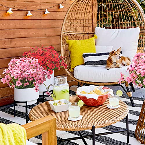 Grunyia 20 Bundles Artificial Flowers, Outdoor Indoor Uv Resistant Fake Flowers No Fade Faux Plastic Plants Garden Porch Window Box Decoration #TOP3