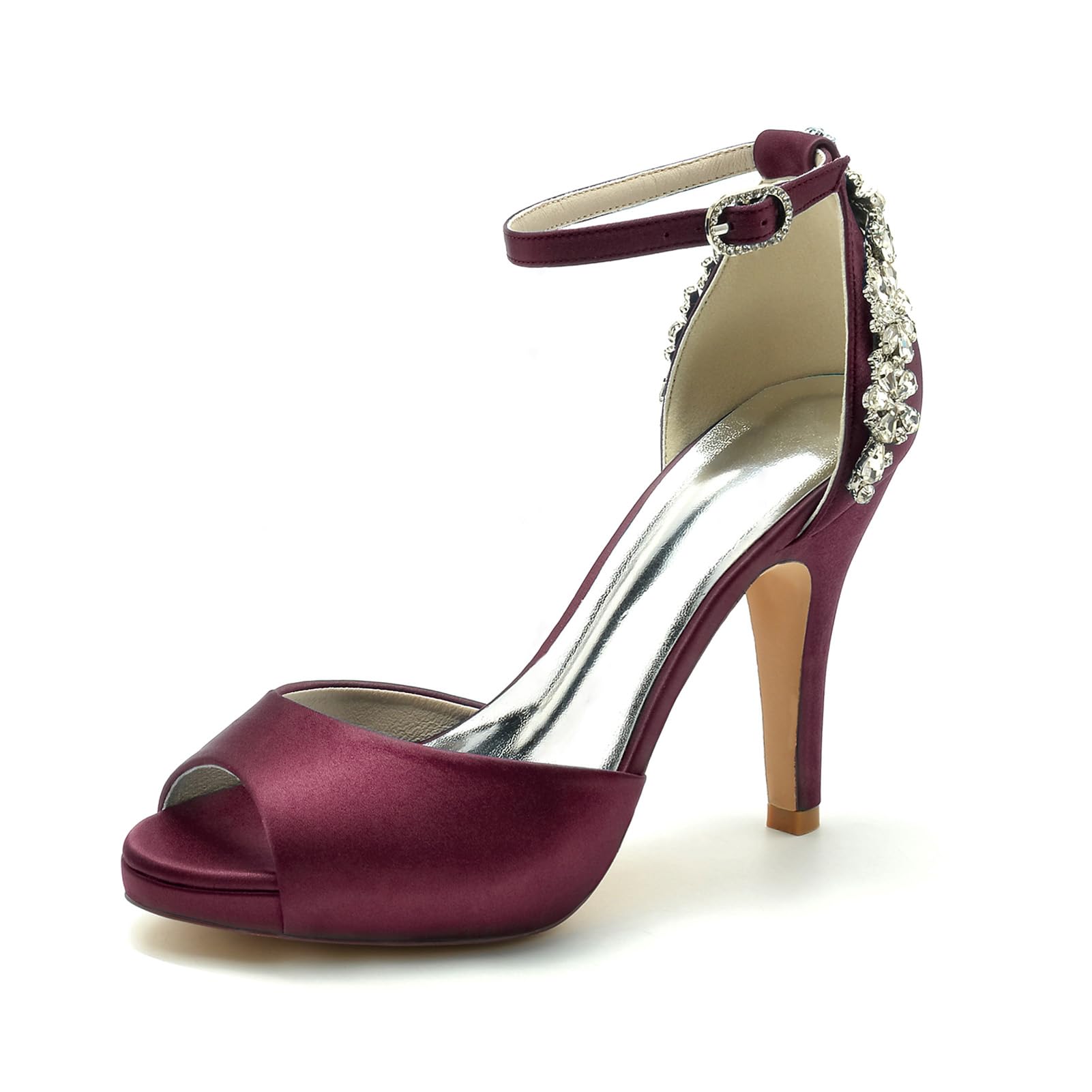Pumps Schuhe für Hochzeit Braut High Heels Sandaletten Sommer Elegant Knöchelriemen Brautschuhe
