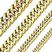 ChainsHouse Oro Cadena Hombre 5mm 55cm Cadenas Acero Hombres Cubano eslabones Alto Pulido Gratis Caja de Regalo