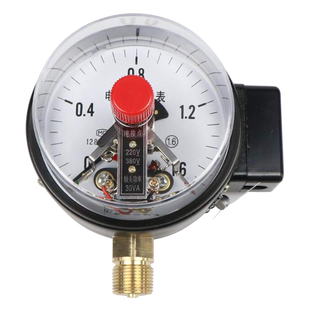 100 mm Elektrischer Kontaktmanometer mit Messing innen, für Luft, Wasser, Flüssigkeit, Hydraulik, 22 Arten zur Auswahl AOD (0–1 MPa)