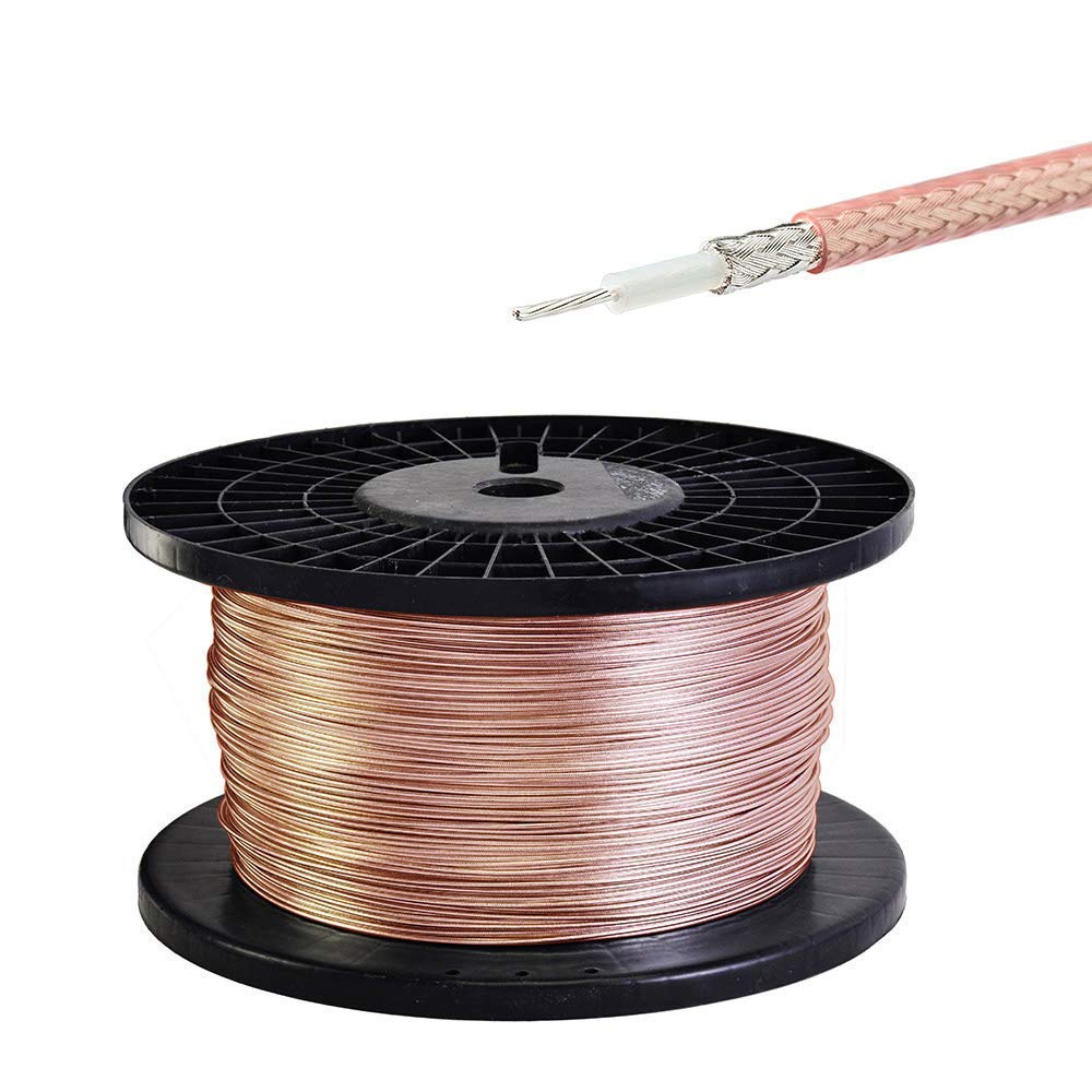 3AN Telecom RF RG-316 Coax Cable, Thin RF Coaxial Cable Flexible Lightweight Low Loss Coaxial Coax Cable (10 MTR)
