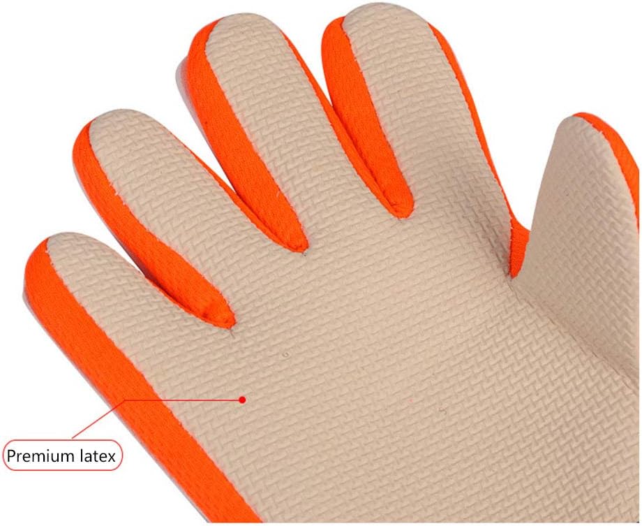 Hzikk Kids Football Goalkeeper Gloves Double-Sided Latex Finger Goalkeeper Gloves,Orange,5 : Sports & Outdoors