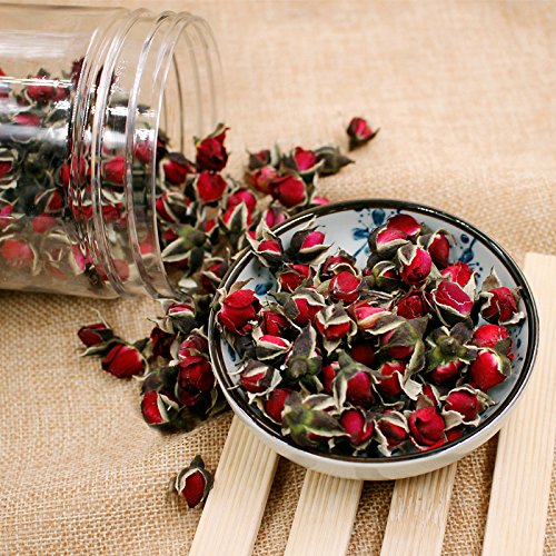Wananfu - Rose Buds Dried From Snow Mountain, Rosebud Tea / Red Rose Flower Buds Tea, Dried Rose Buds Loose Leaf 金边玫瑰 8.8Oz #TOP2