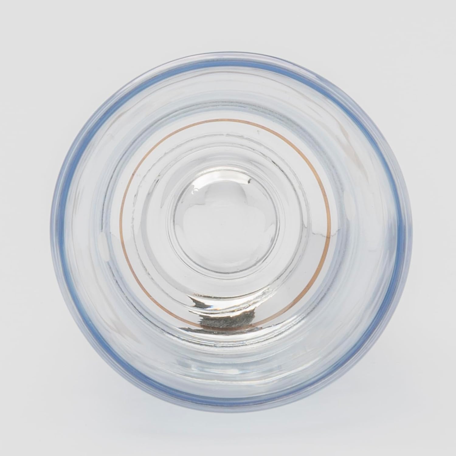 Otsuka Glass G-1-15-1BL-1P Shot Glass, Double Cold Sake Cup, Approx. 1.7 fl oz (50 ml), Natsume Shape, Flower Kiriko, Blue, Made in Japan