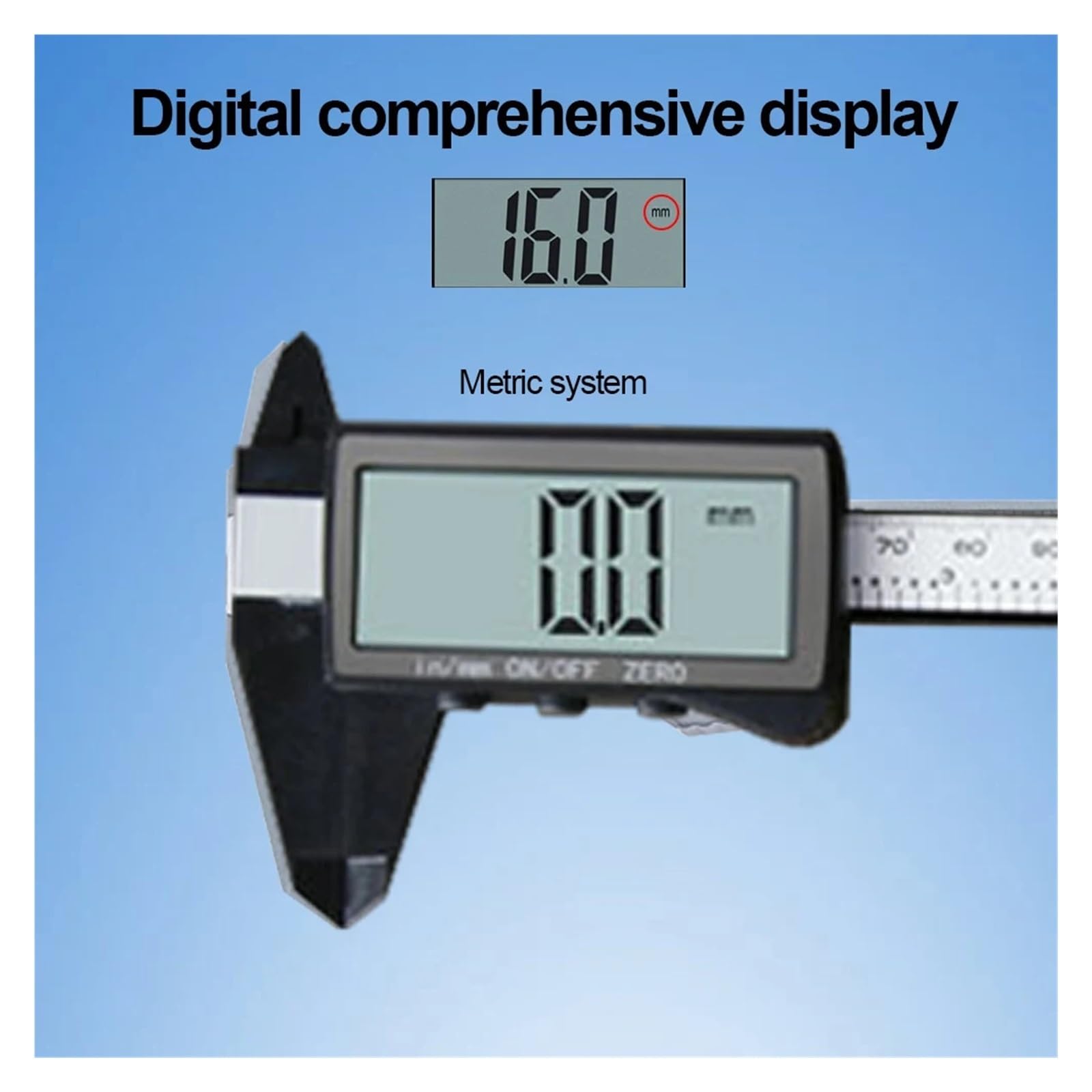 Calibrador digital, Calibrador digital Vernier de 100/150 mm, pantalla completa, micrómetro digital for medición doméstica, industrial y de joyería.,Alta precisión(Black 150mm)