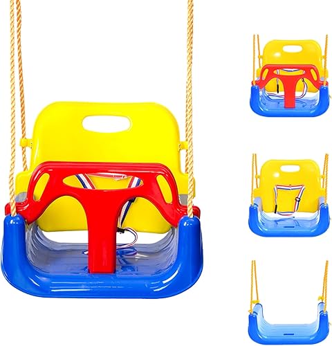 IFOYO Asiento convertible 3 en 1 para niños con soporte desmontable de respaldo alto, columpio seguro para interiores y exteriores para niños