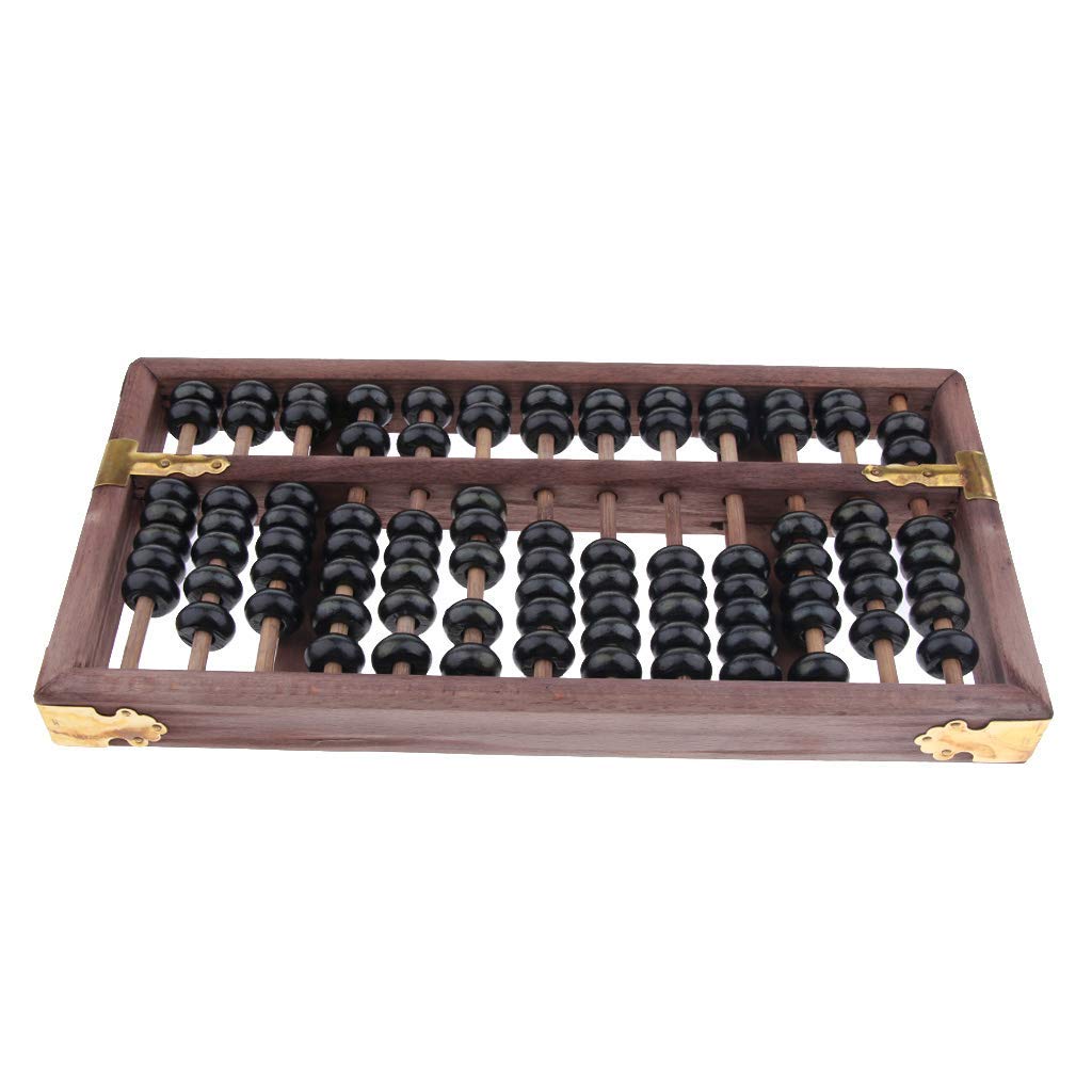 Boulier de Perles en Bois Vintage Chinois Outil de Calcul Arithmétique avec Boîte de Rangement