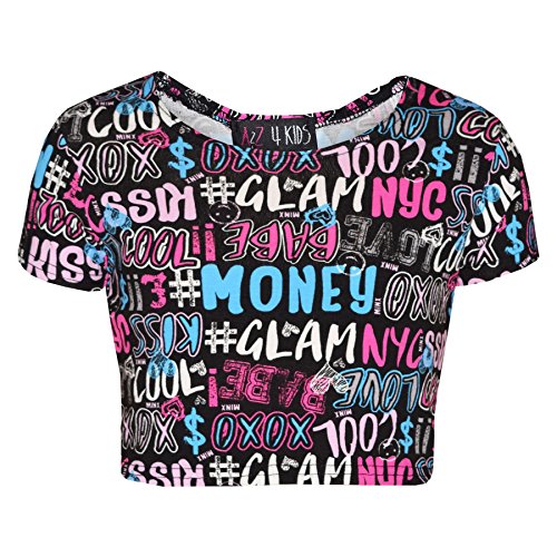 A2Z 4 Kids Girls Graffiti Skater Dress Comfortable Crop Top Style Dress with Legging - Cool Graffiti Crop Top 11-12