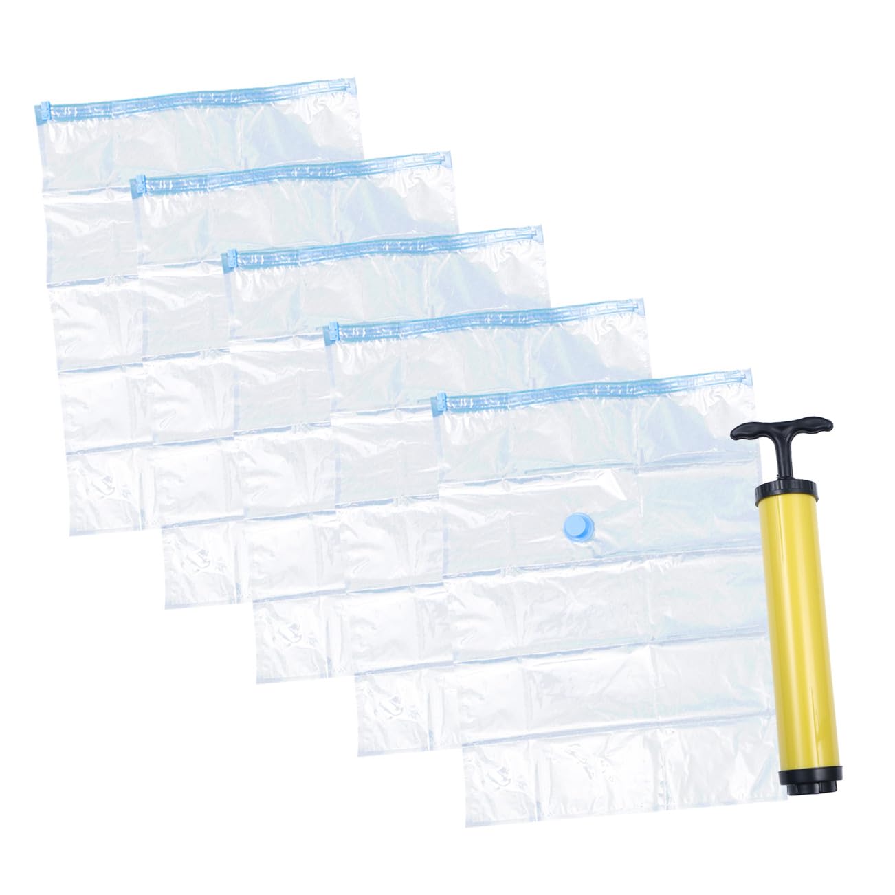KOMBIUDA Bolsas de Vacío para Ropa 10 Piezas 60x80 Cm con Bomba Manual, Bolsas de Almacenamiento Selladas de Pa y Pe, Ahorro de Espacio Hogar y Equipaje Color Aleatorio