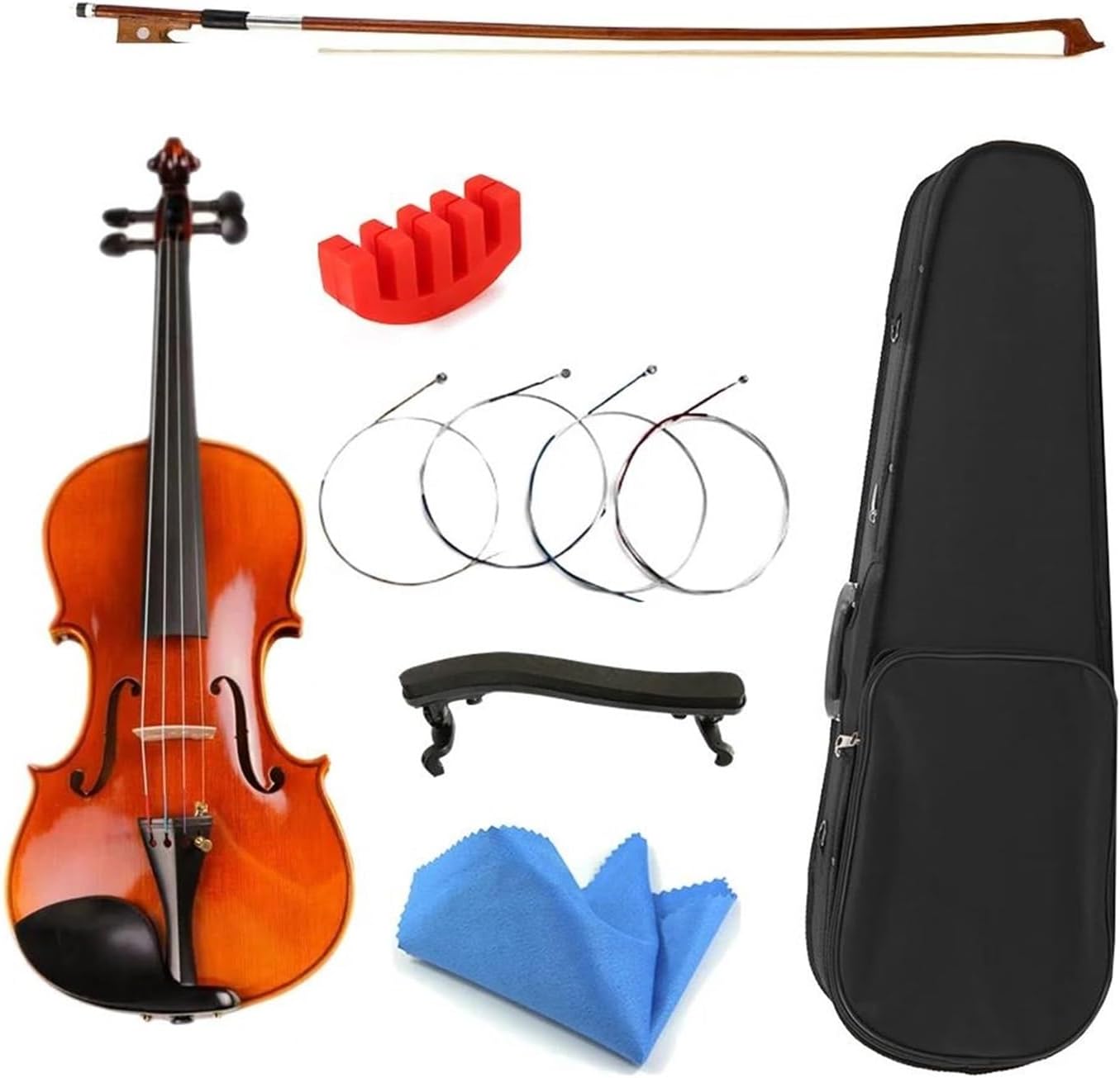 4/4バイオリンフルサイズセットケースと弓付き初心者から大人まで