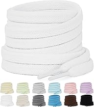 2 Pairs of Flat Cotton Shoe Laces Double Layer 8 mm Width for Trainers Running Shoes