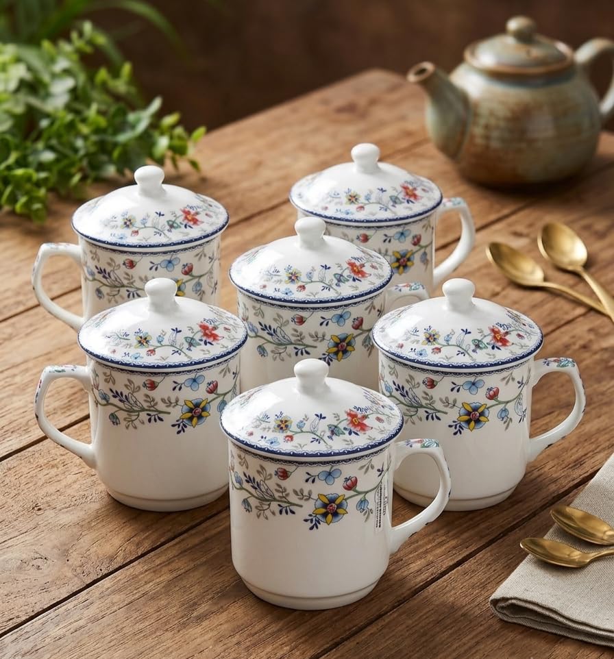 Image of Thai Tea Cups (White Floral)