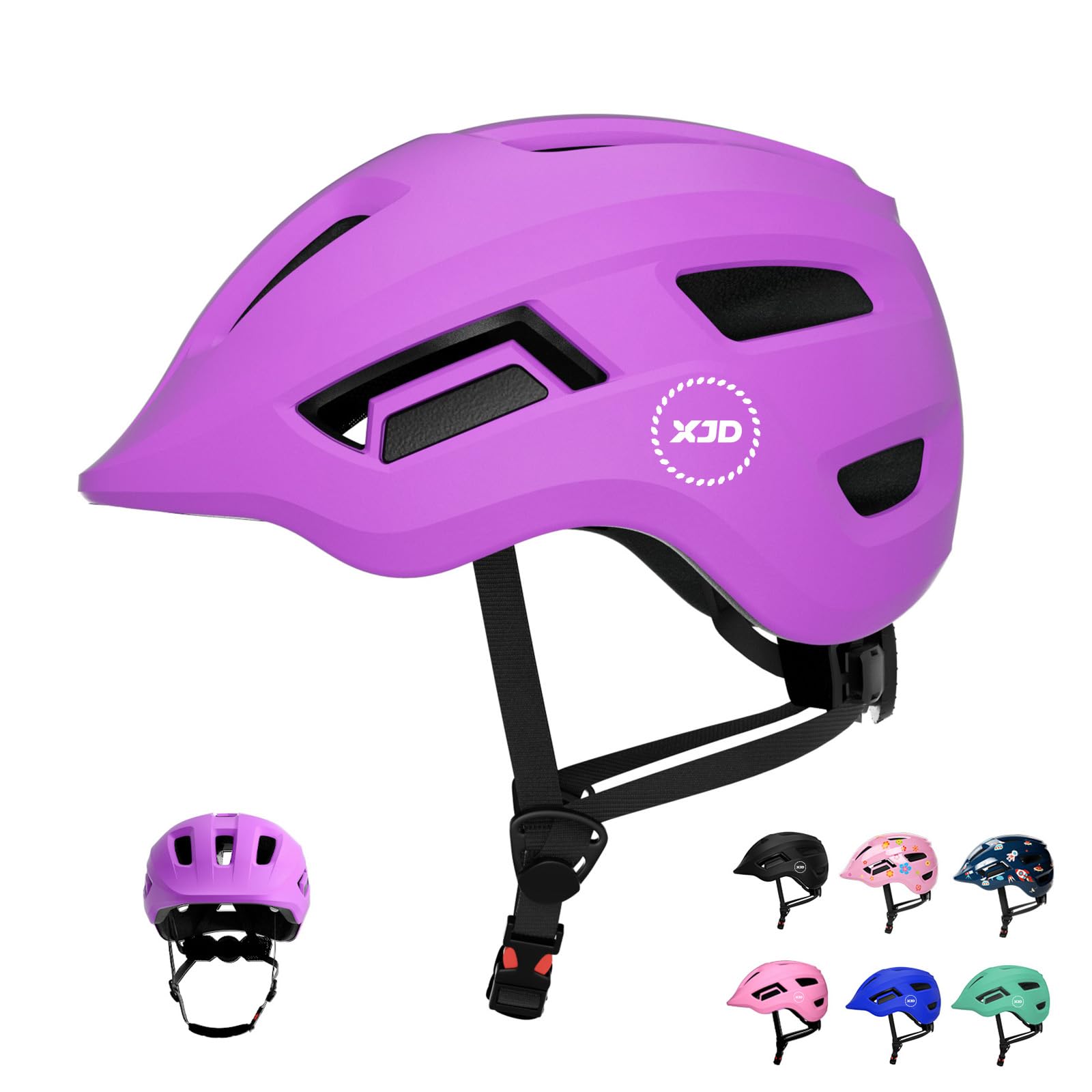 XJD Children's Boys' Bicycle Helmet, Adjustable Children's Helmet 48-56 cm, Skateboard Helmet for Girls and Boys from 2 to 8 Years, CE Certified, Bicycle Helmet Scooter Baby (Purple, XS) — image 1