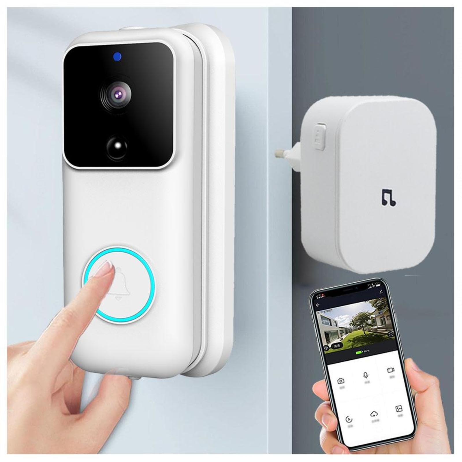 Amazon.co.jp: ドアホン スマホ 連動 後付け ， 強化された (2.4