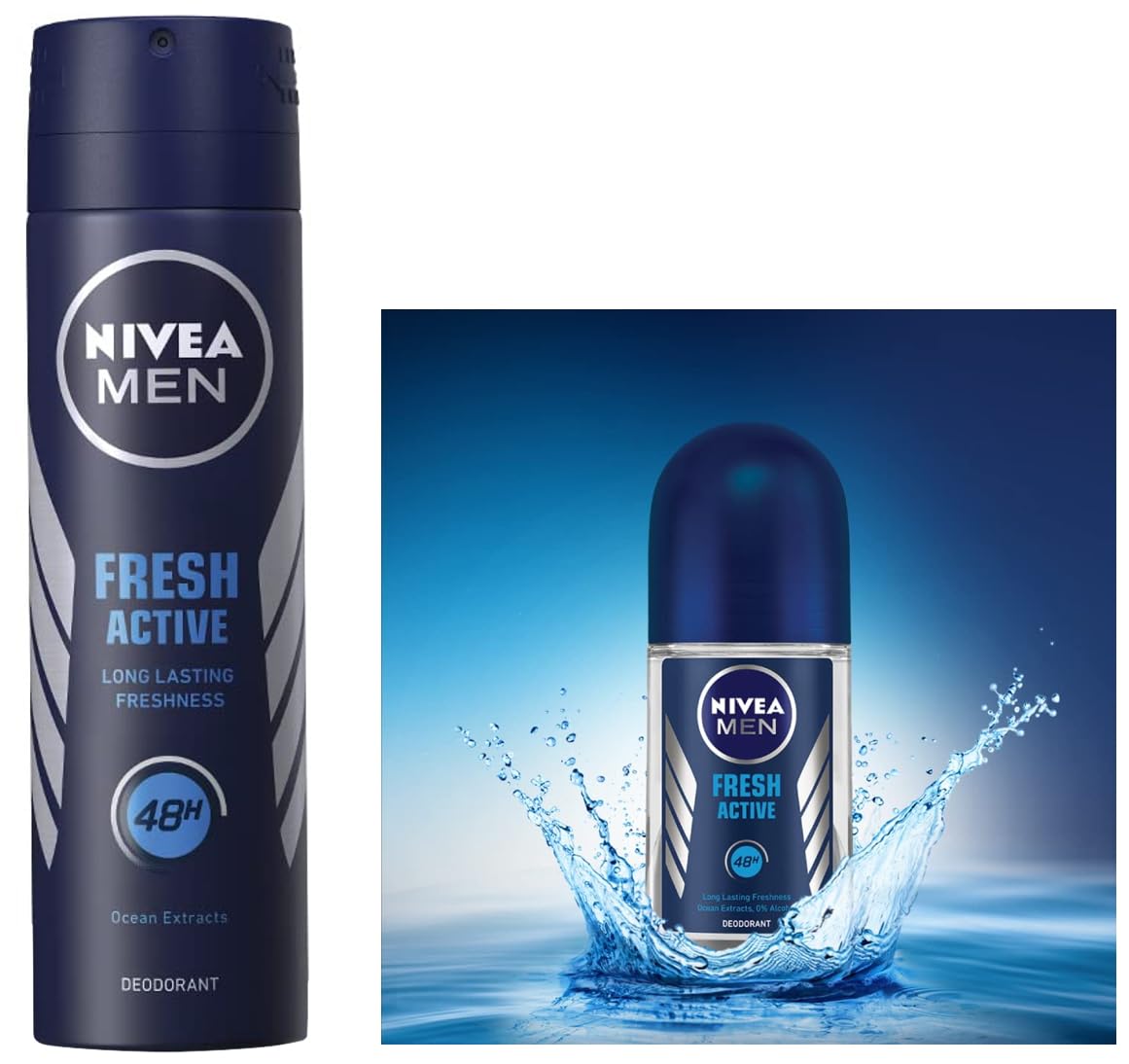 Nivea Deodorant, Fresh Active Original for Men, 150ml And Deodorant Roll-On, Fresh Active Original for Men, 50ml-picture-21