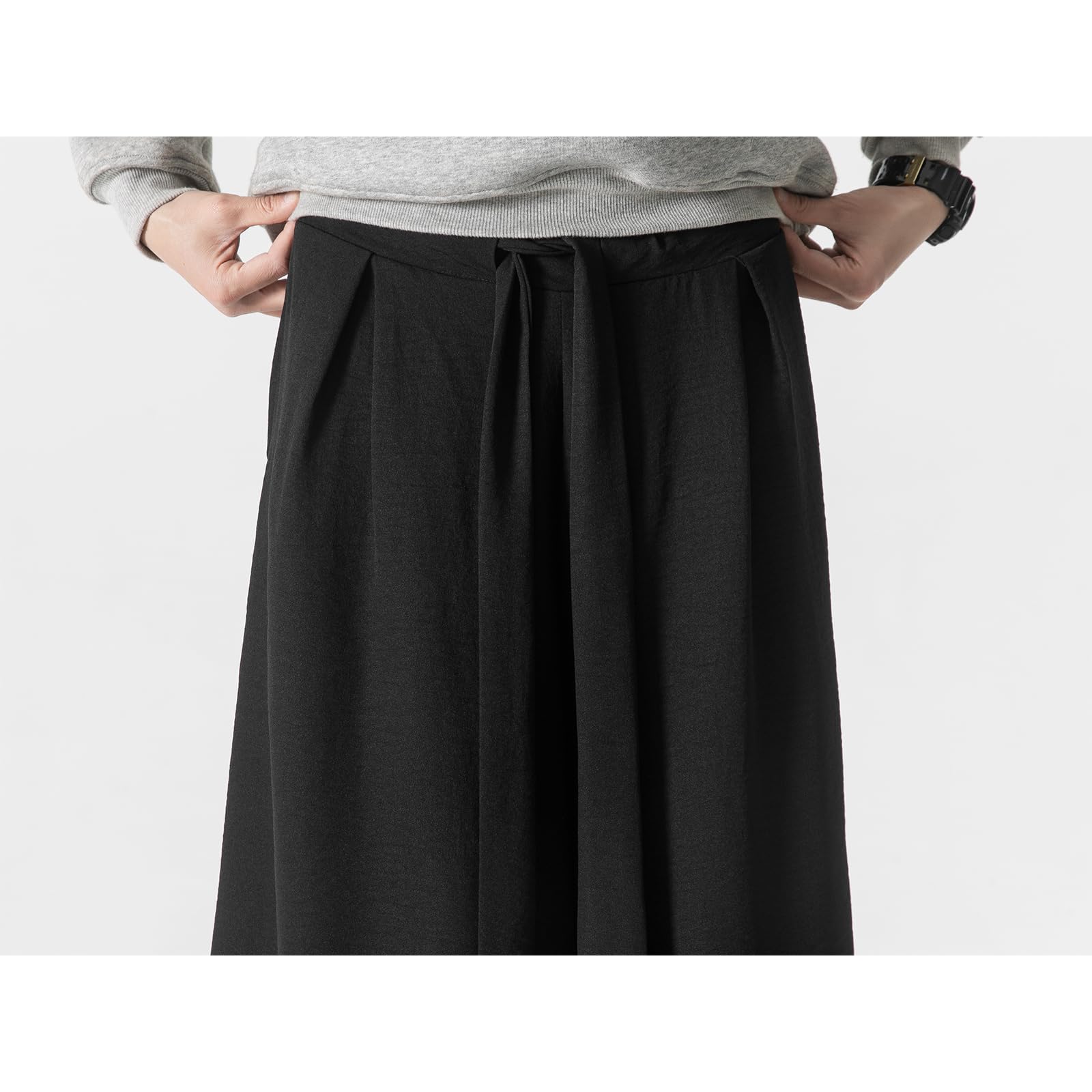 Pantalon à jambes larges avec cordon de serrage pour homme - Pantalon de yoga doux japonais - Pantalon baggy hip-hop