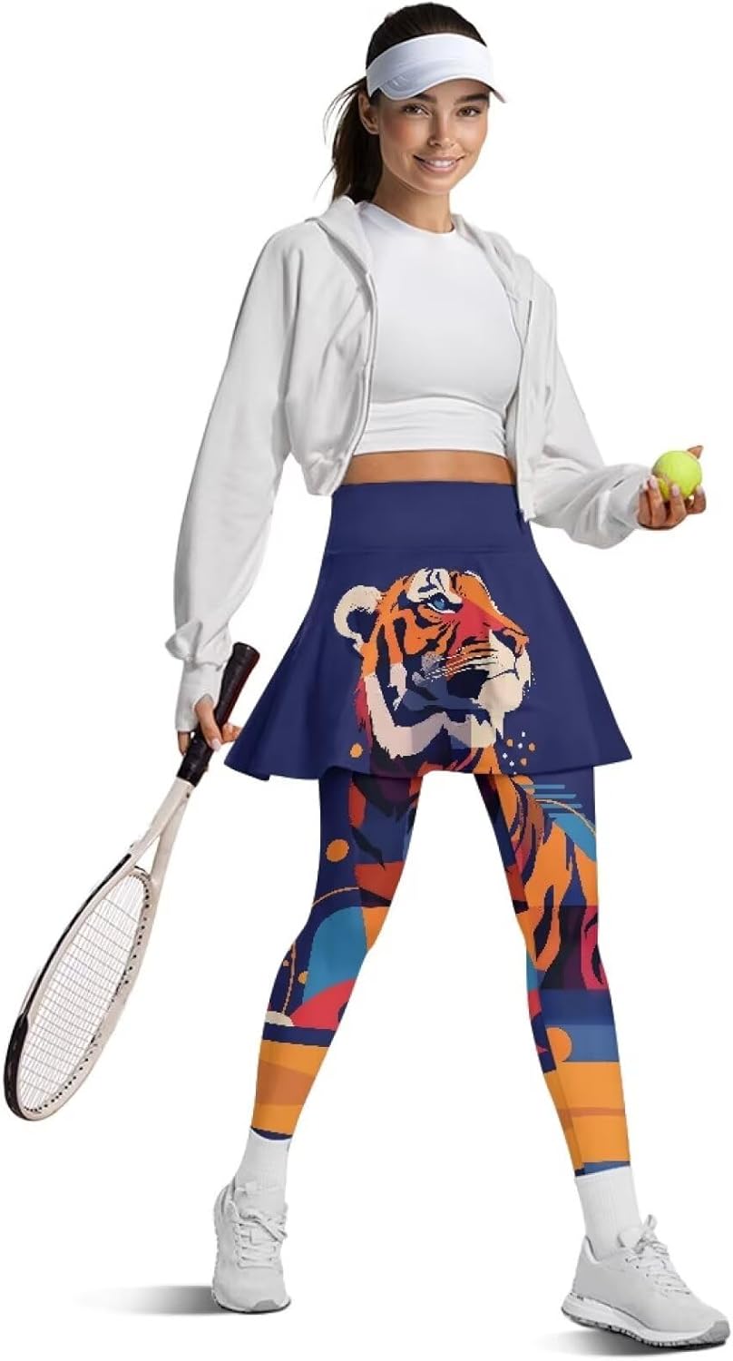 Music Note Summer Workout Outfits Yoga Leggings, Sugar Skull Golf Tennis Pants, American Flag High Waisted Skirts