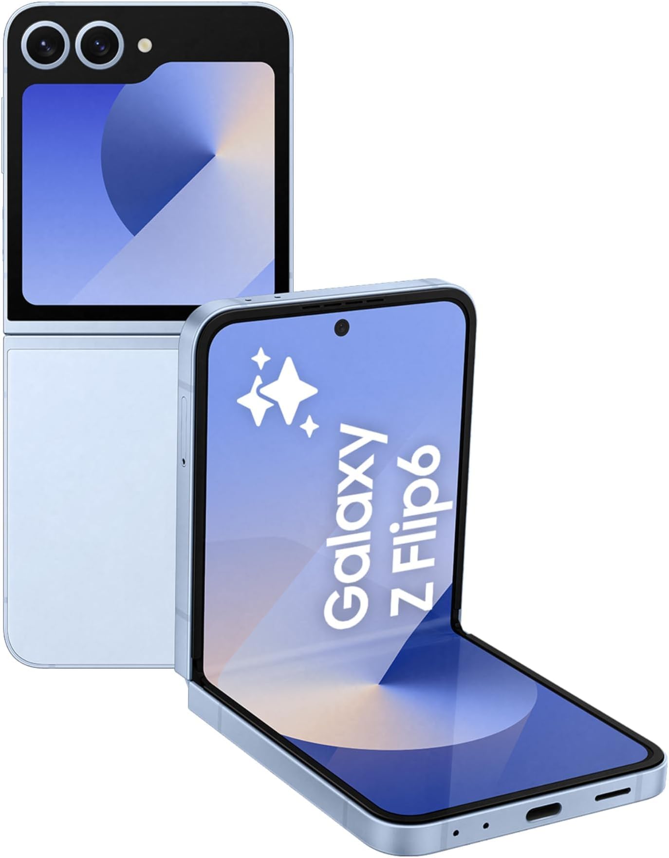 Samsung Galaxy Z Flip6, AI Phone, 12GB RAM, 256GB Storage, Blue, Android Smartphone, 50MP Camera, FlexCam, Long Battery Life (UAE Version)