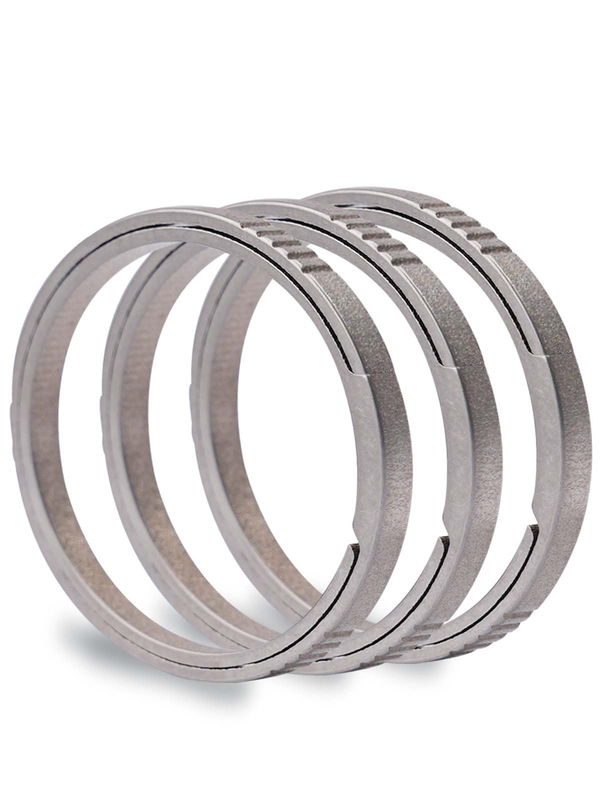 TIKIDESIGN Titanium Key Rings, 30/25/19 mm Key Ring with Side Pressing Design, Titanium Flat Key Ring Rings