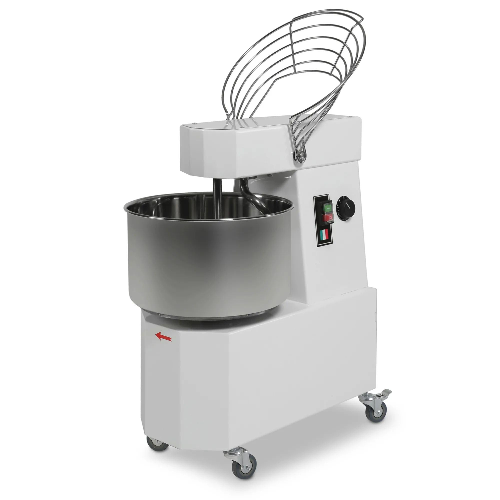 Pétrin spirale industriel 21 L, 85 tr/min de vitesse avec couvercle fixe pour hôtellerie