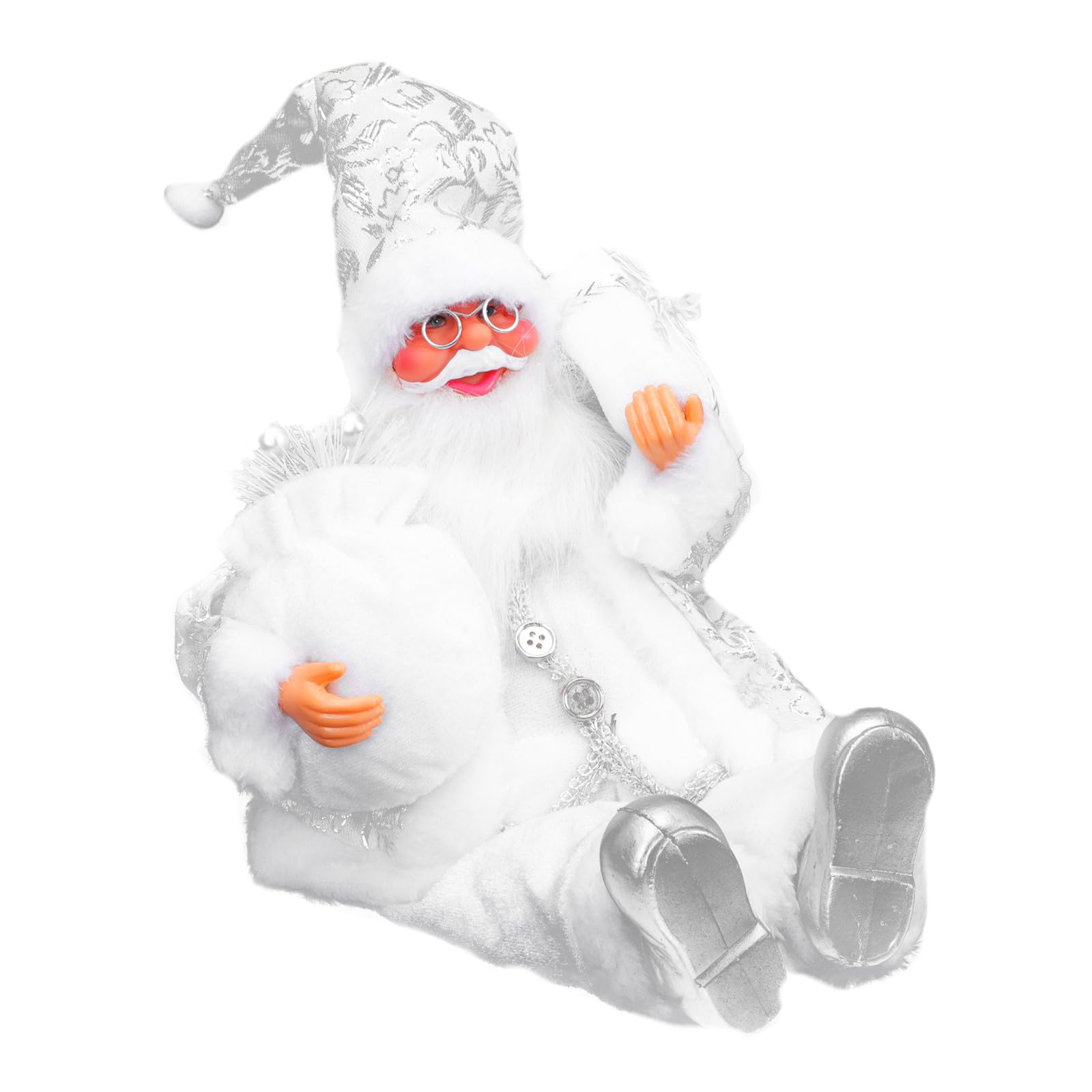 Didiseaon 4 Piezas Adorno Navideño de Papá Noel de Resina Blanco, Figura