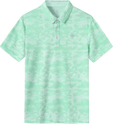 Miniatura 2 de MoFiz Polo de golf para hombre con camuflaje, de manga corta, con ajuste seco, de piqué, con cuello, para senderismo