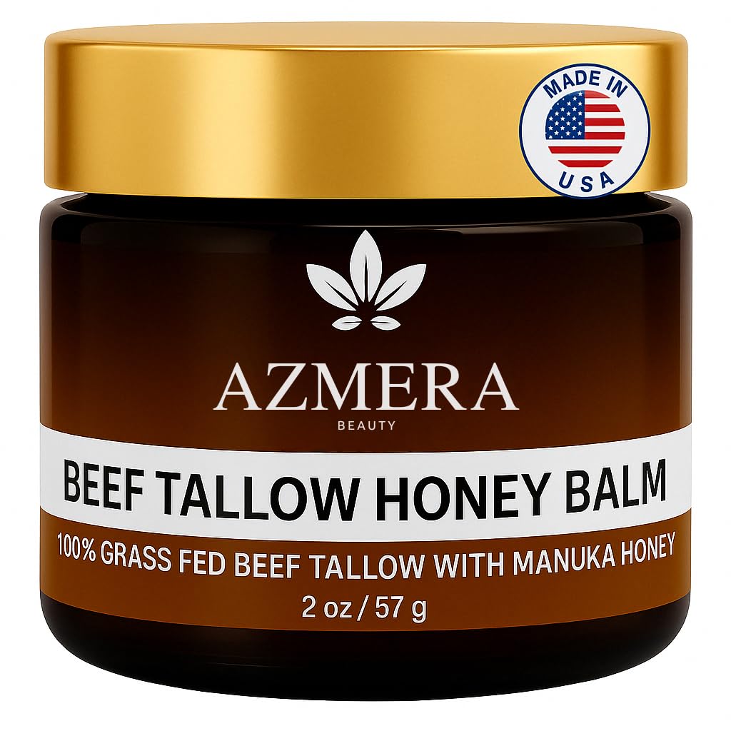 Organic 100% Grass-Fed Beef Tallow Balm For Skin, Manuka...