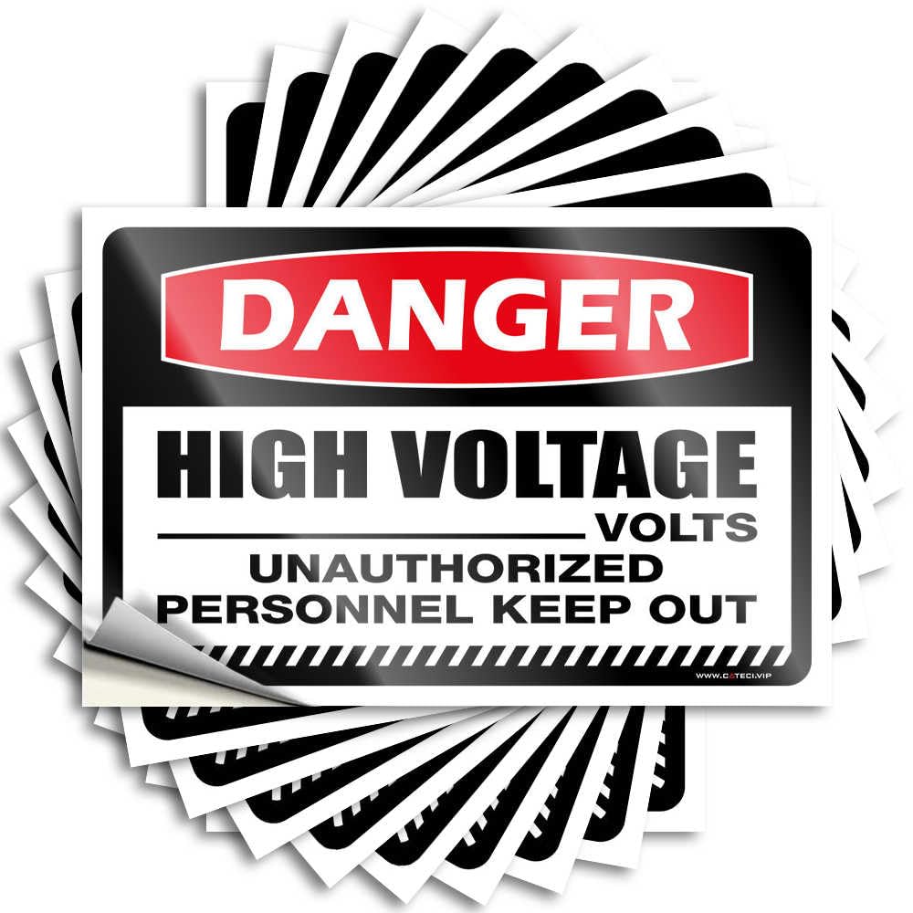 Tattoo Summer Waterproof Vinyl Sticker | Danger High Voltage Volts Unauthorized Personnel Keep Out Reading Bumper for Billiards DIY Projects(12X18CM)