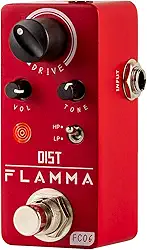 FLAMMA Pedal De Distorção Para Guitarra Fc06 Com Efeitos Elétricos E 2 Modos Hp/Lp, Mini Analógico, True Bypass