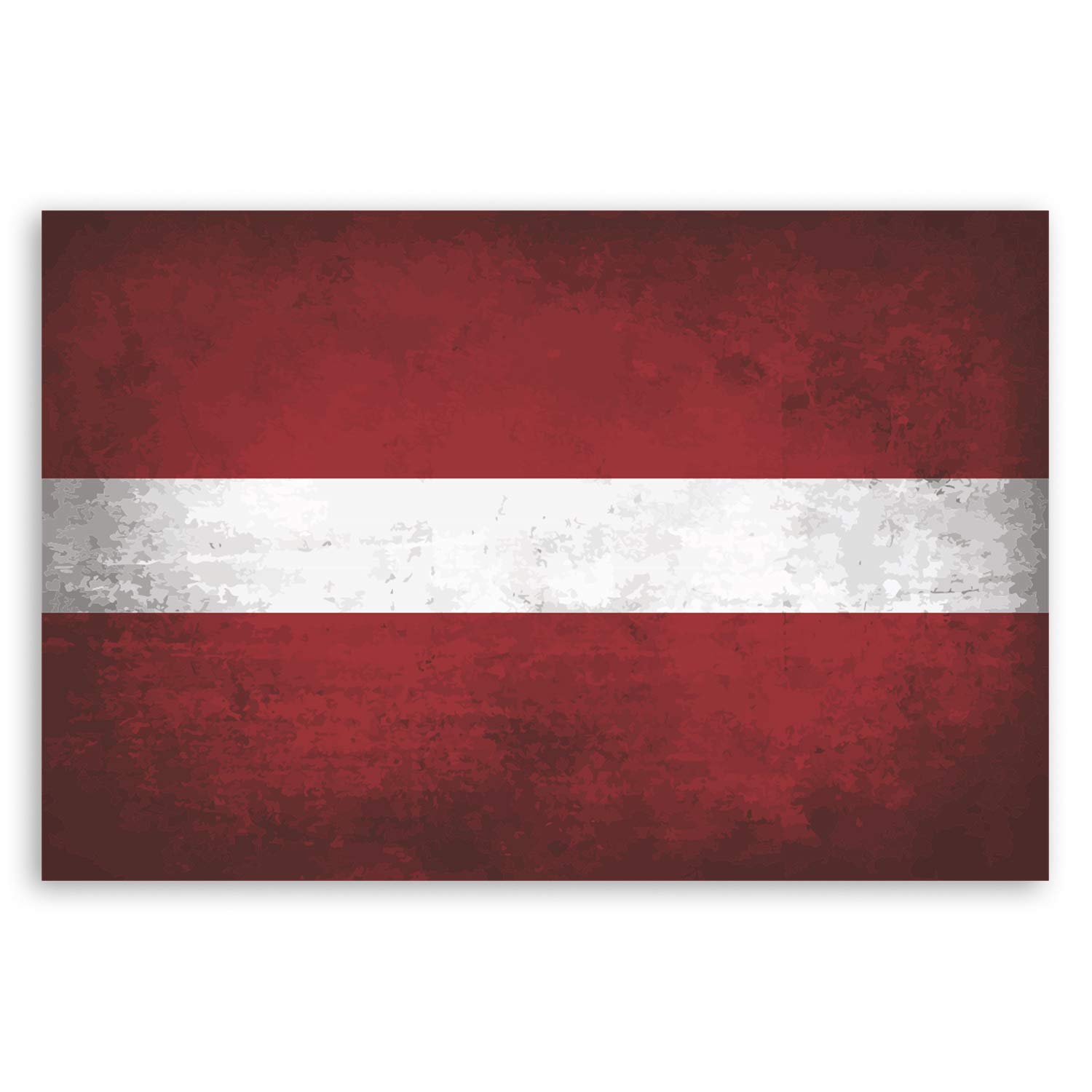 Destination Vinyl Ltd Multi 2 X 10Cm Rustic Latvia Flag Vinyl Stickers - Latvian Travel Sticker #29059