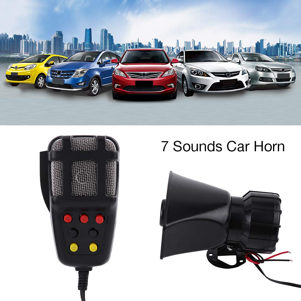 Altavoz para automóvil, 7 sonidos Altavoz o para automóvil 12 V Universal Altavoz automático para automóvil Sirena bocina Sirena advertencia automóvil Sirena de advertencia emergencia