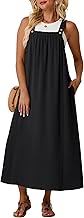 Lepunuo Summer Dresses for Women 2026 Casual Boho Overall Dress Adjustable Cover up with Pockets