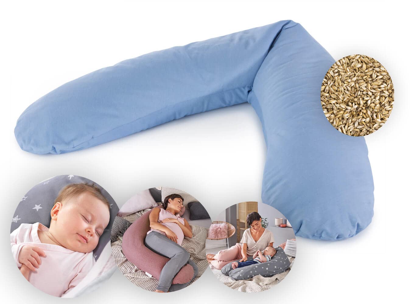 Theraline Stillkissen Das Original mit Dinkel Füllung - Farbe: 16 Chambray