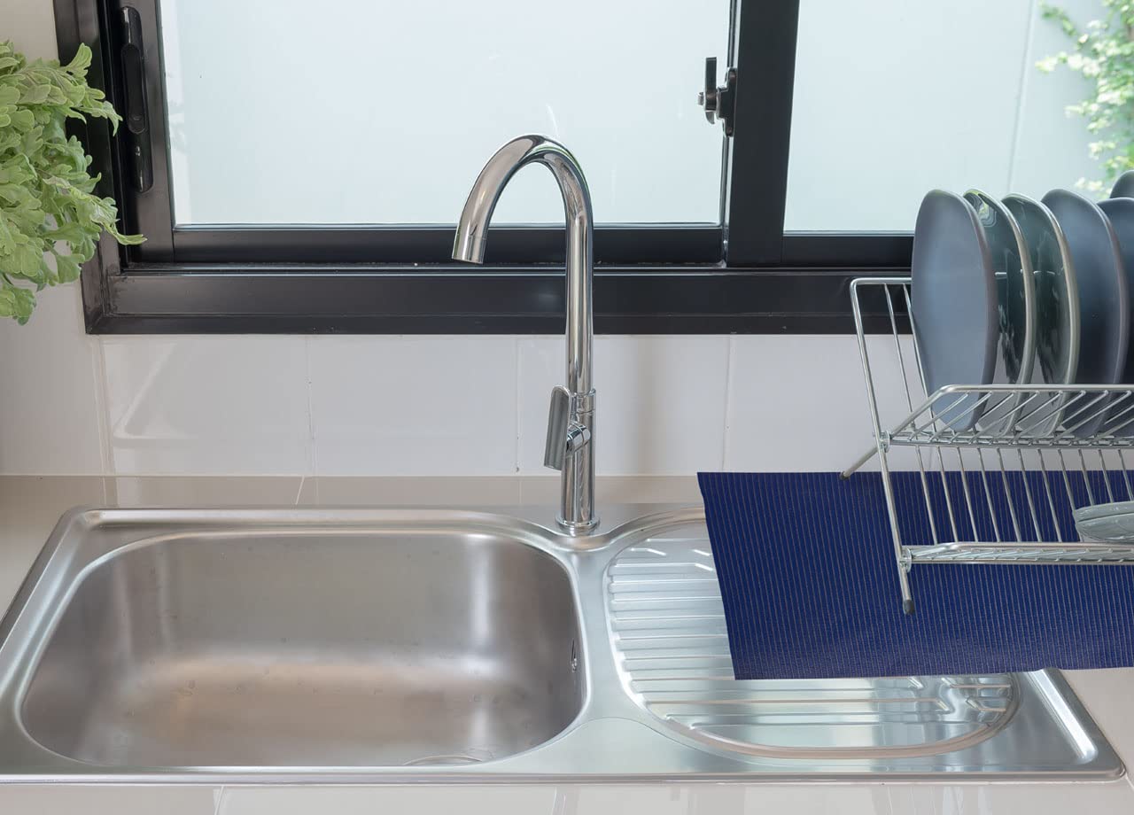 BIANCHERIAWEB Tappetino Gommato Antiscivolo Multiuso per Cassetti e Superfici Colore Blu 65x200cm Blu