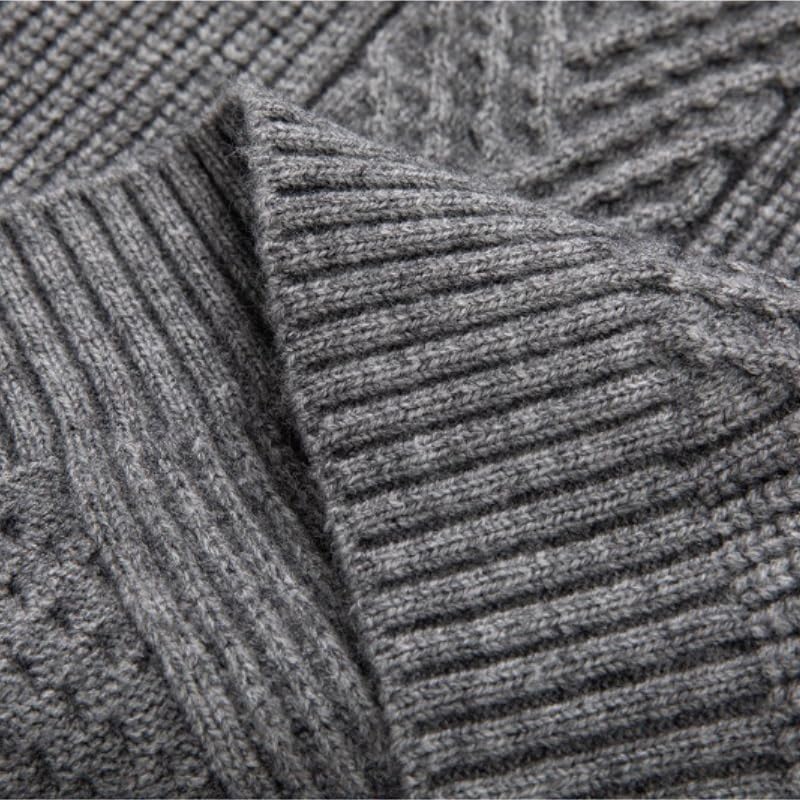 Men's Casual Lapel Long Sleeve Knit Button Down Pullover Sweaters