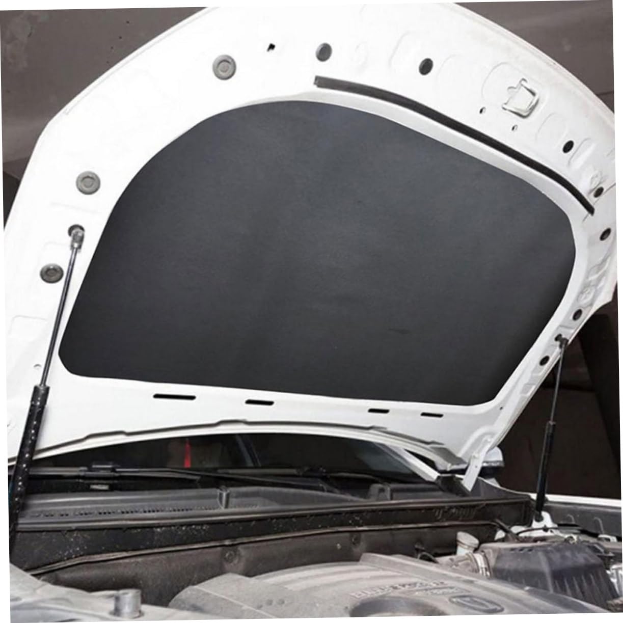 Espuma Acústica para Automóviles Aislamiento Térmico y Acústico, Protector Térmico del Motor, 2 Piezas de Goma y Plástico, Negro