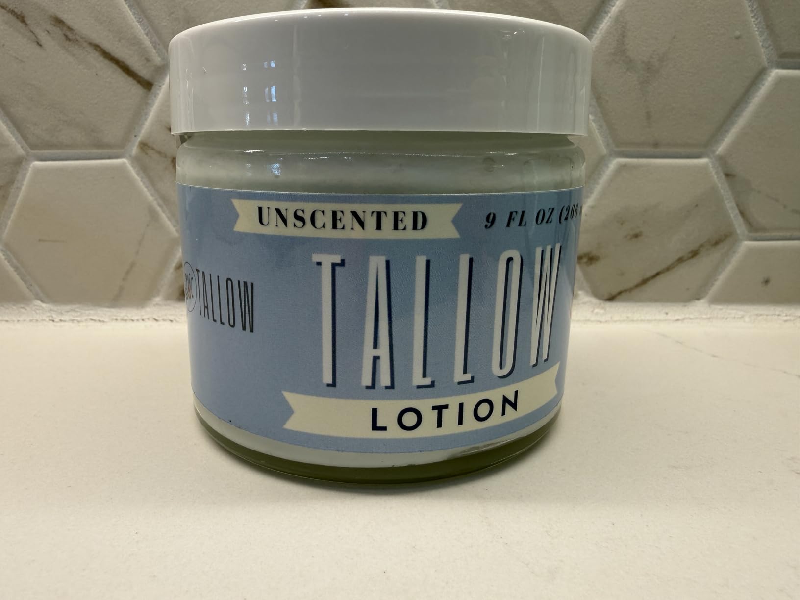 Lady May Tallow Unscented Tallow Lotion – 9oz Pure, Preservative-Free One Ingredient Moisturizer